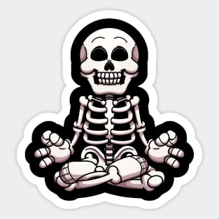 Meditating Skeleton Sticker